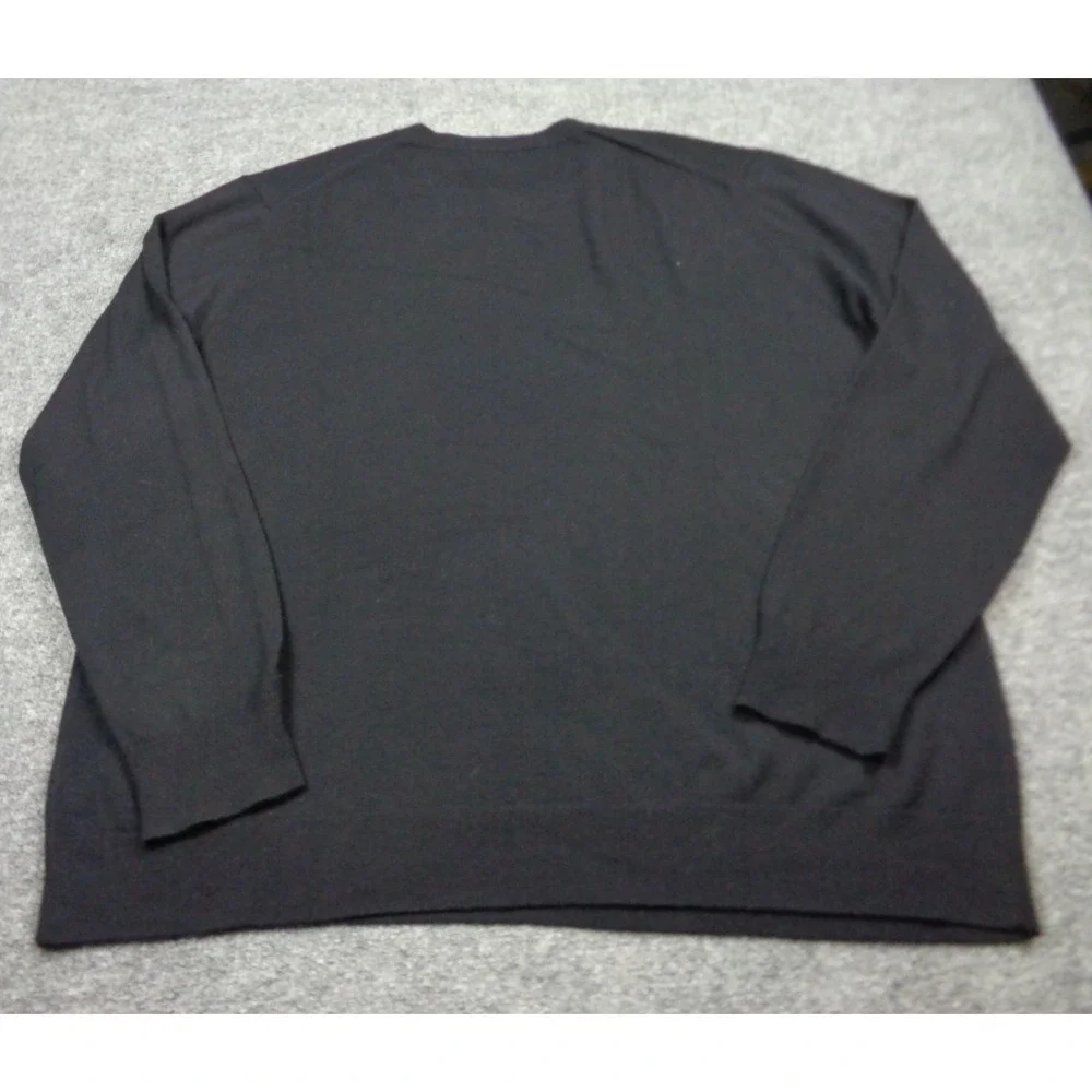 Banana Republic Sweater Mens 2XL Black 100% Merino Wool Crewneck Pullover